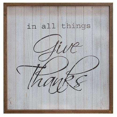 All Things Give Thanks Framed Sign - The Fox Decor
